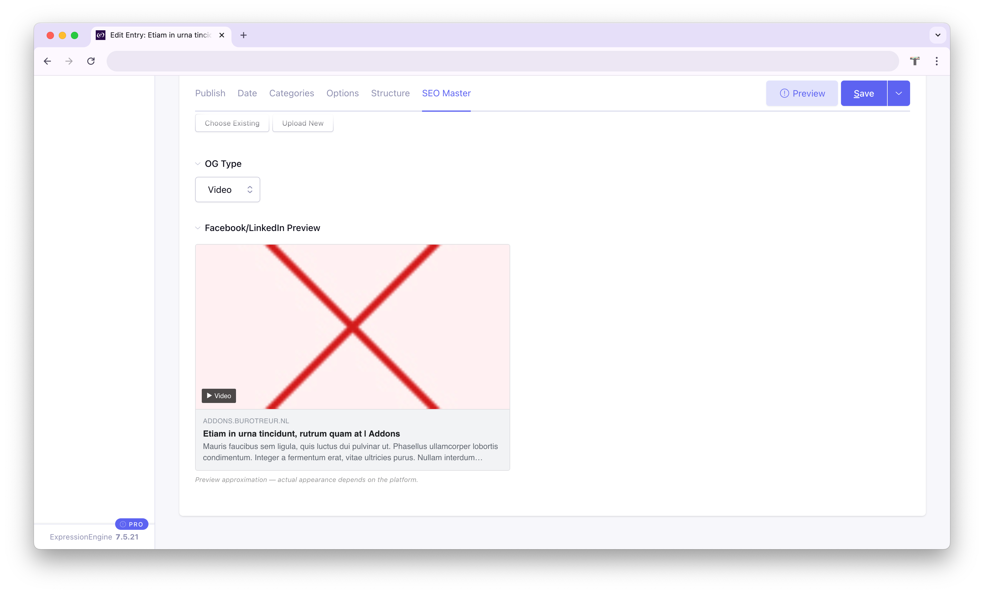 Live Facebook/LinkedIn Open Graph preview card